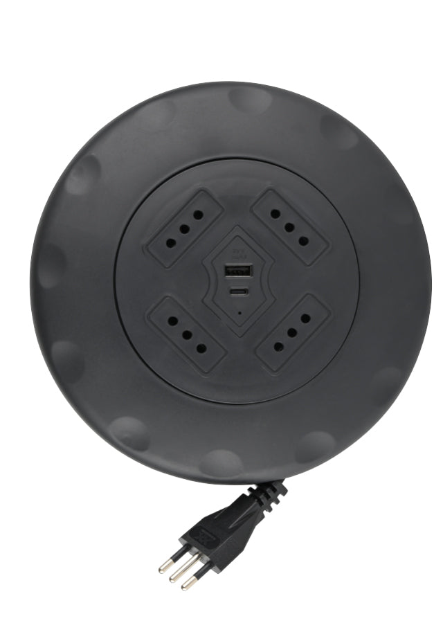 Carrete UFO USB+C 5mts Negro