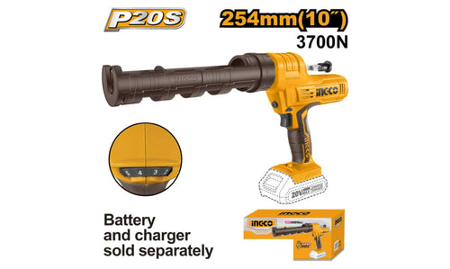 PISTOLA CALAFATERA INDUSTRIAL INGCO INALAMB.20V S/BATERIA Y S/CARGADOR #CCGLI2001