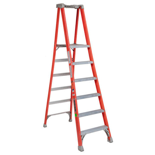 ESCALERA FIBRA VIDRIO TIJERA PLATAFORMA 6 PELDAÑOS LOUISVILLE