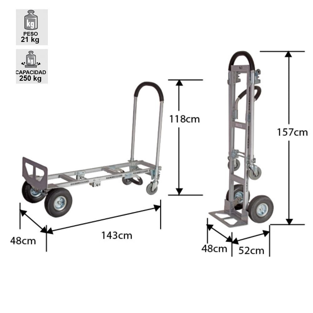 CARRO ALUMINIO DUAL 250 KG
