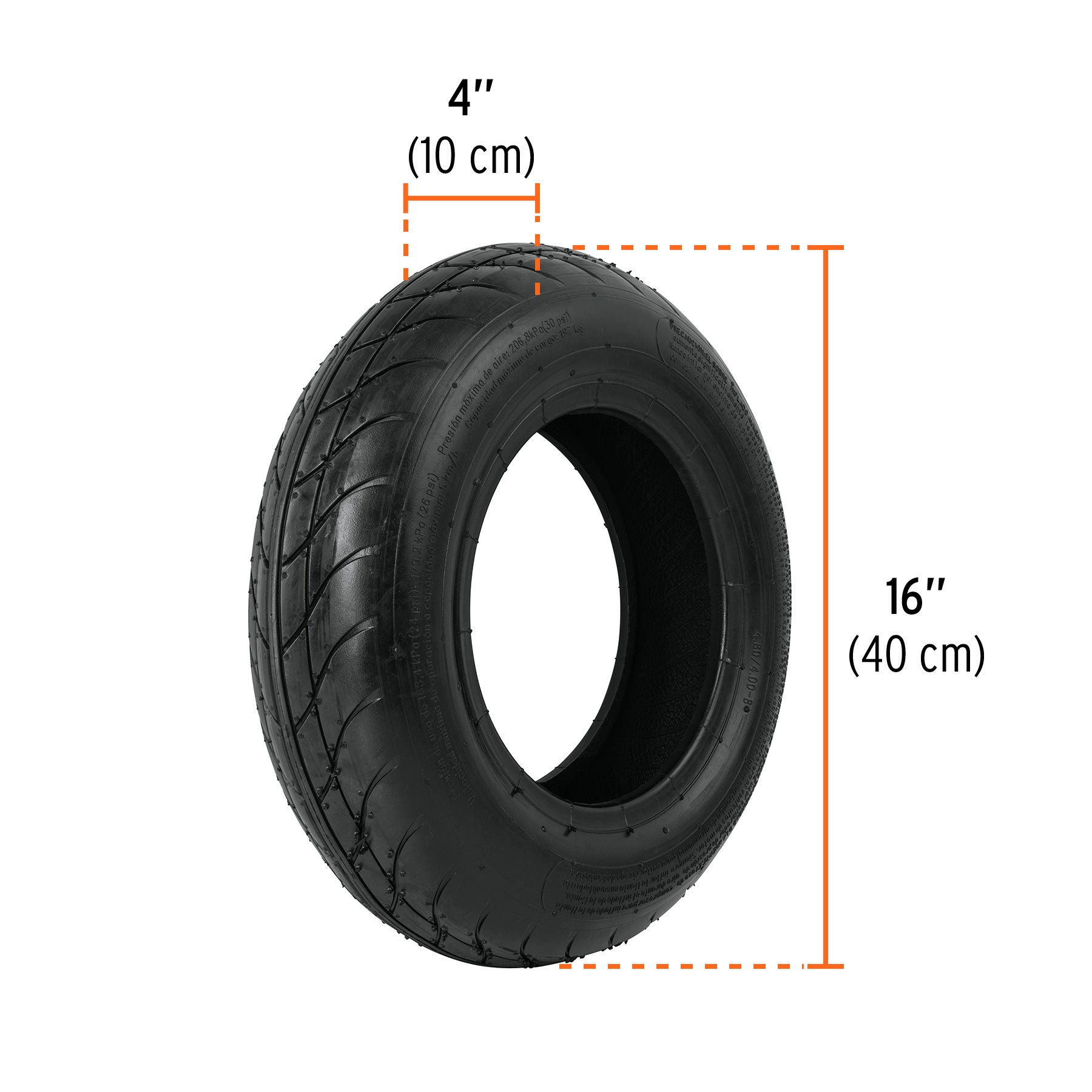NEUMATICO TRUPER P/CARRETILLA 2 TELAS S/CAMARA 16" # SS (11856)