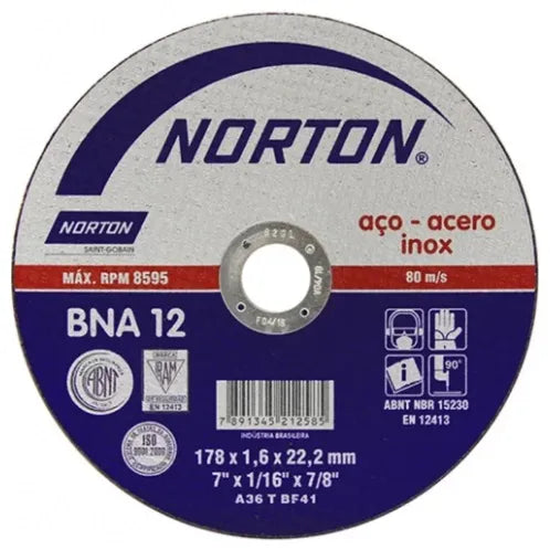 Disco corte 7 x 1.6 mm #bna-12 (6252832194) - NORTON