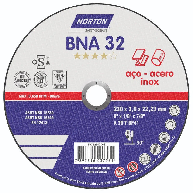 Disco corte 4.1/2 #bna-32 c/plano (10119022) - NORTON