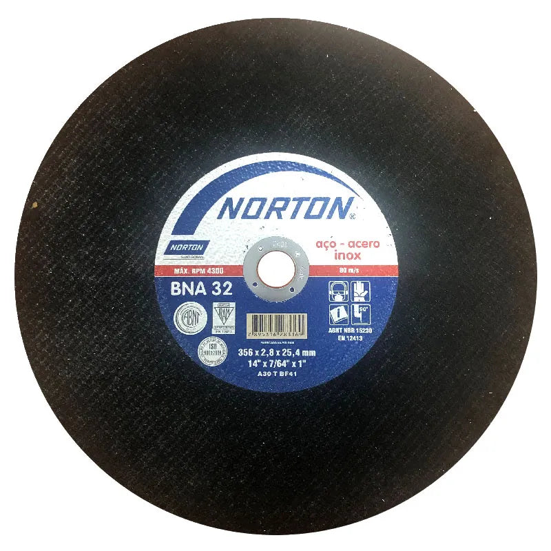 Disco corte 14 #bna-32 ac.inox/carb. (10057376) - NORTON
