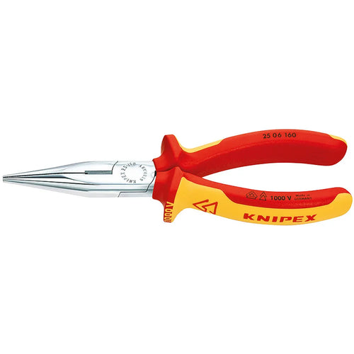 Alicate punta media caña 6 1000v. (2506160t) - KNIPEX
