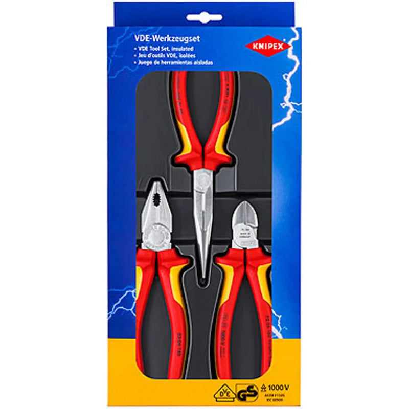 Jgo alicates aislados 1000v. 3 pzs. (2012) - KNIPEX