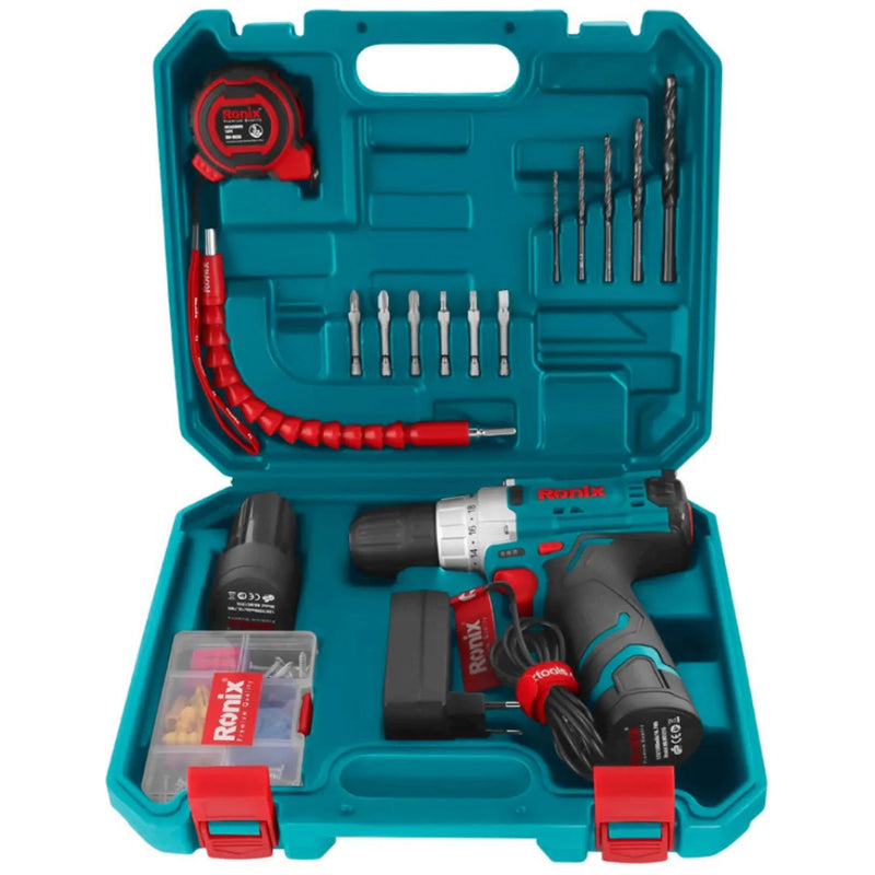 Set Taladro Batería Ronix RS-8613 10mm 12V