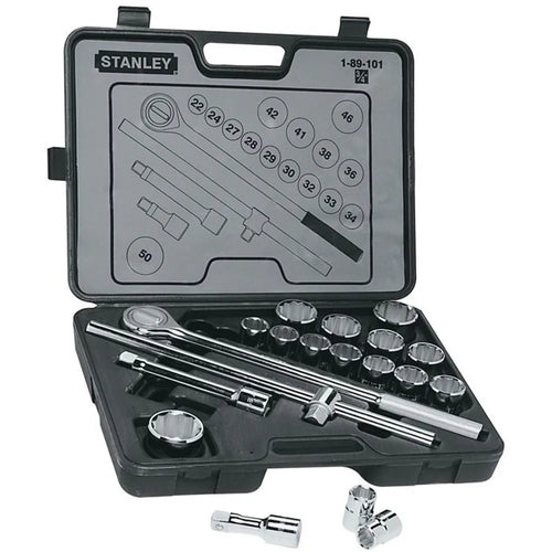 Jgo. dados 3/4 22-50 mm. 19 pzas. (89-101) - STANLEY