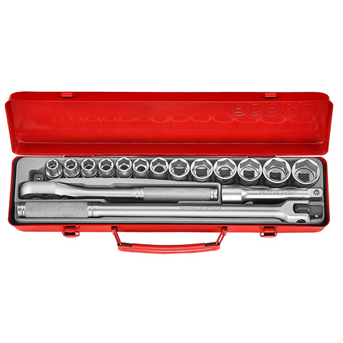 Jgo. dados 1/2 10-27 mm.16 pz. hexag. (4161) - FORCE