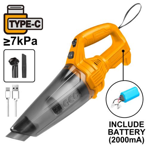 ASPIRADORA INGCO INALAMBRICA 11.1V P/AUTO C/CARGADOR USB # CVLI2026