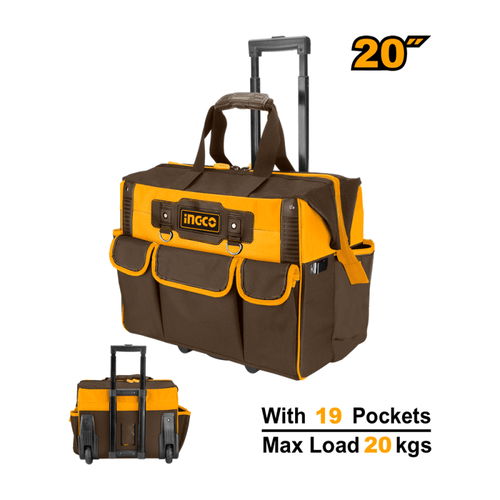 BOLSO PARA HERRAMIENTAS INGCO 20" C/RUEDAS Y MANGO # HRRTB2015