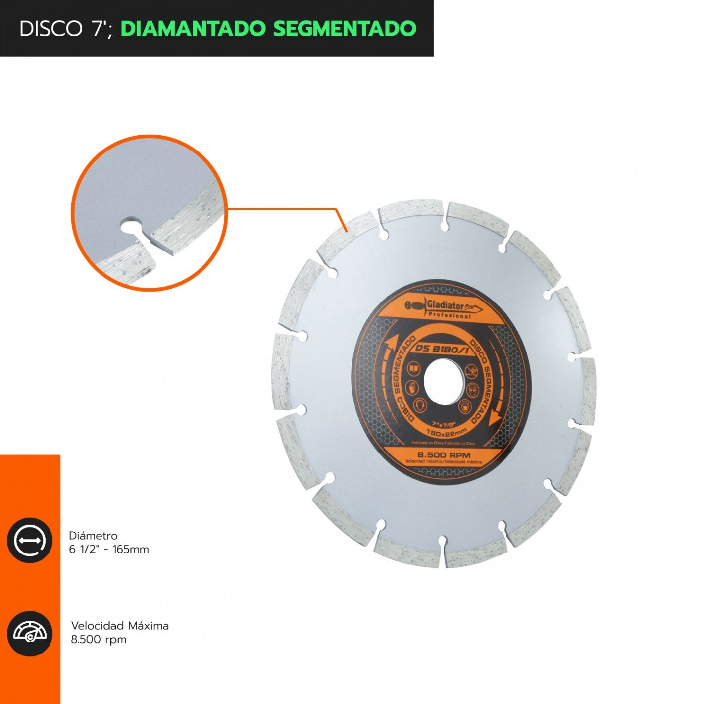 DISCO 7" DIAMANTADO SEGMENTADO DS8180/1