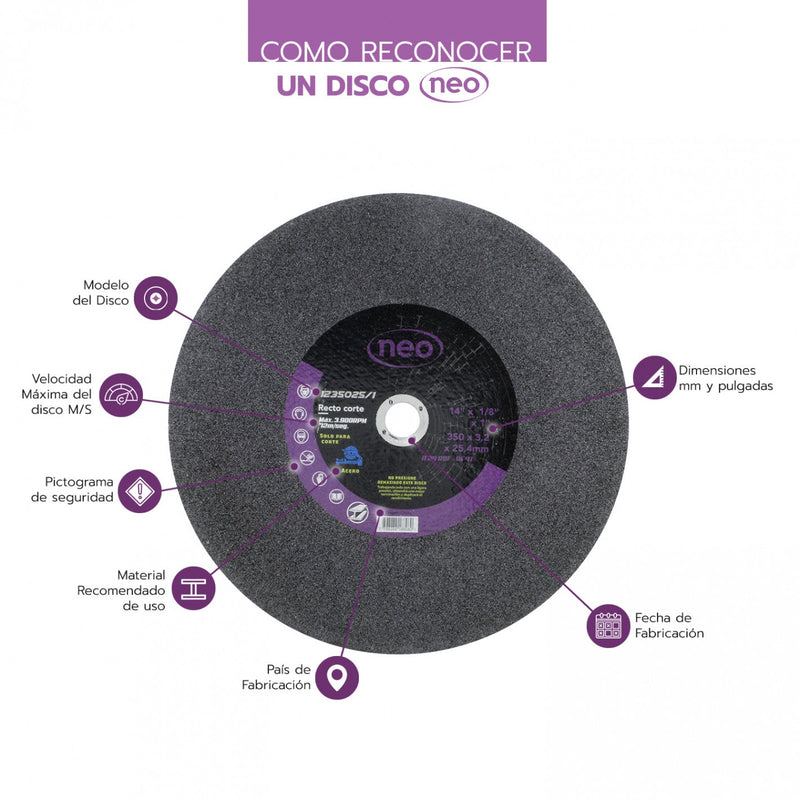 DISCO CORTE 14" x 3.2mm METAL/INOX 1235025/1