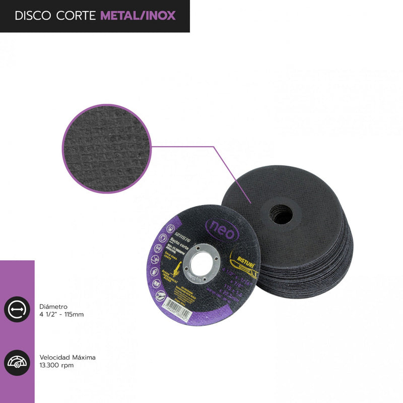 DISCO CORTE 4 1/2" x 1.6mm METAL/INOX 1211516