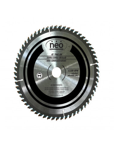 DISCO de SIERRA 10" 60 Dientes AS 7060 AW