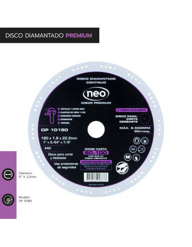 DISCO DIAMANTADO PREMIUM 7" x 1.8 mm DP 10180