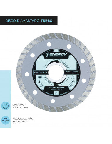 DISCO DIAMANTADO TURBO 4 1/2" DDT 115/1