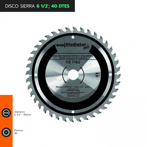 DISCO SIERRA 6 1/2" 40 DTES HS 7165