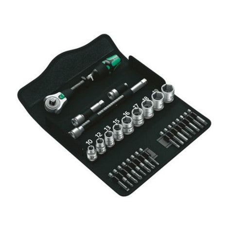 Set de dados con chicharra 3/8 Zyklop Speed 8100 SB 29 piezas Wera