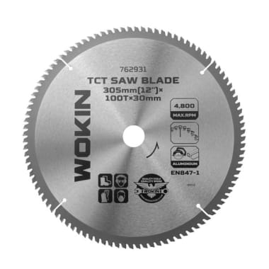 Disco Sierra TCT Aluminio 254mm(10")x30mmx100T Wokin