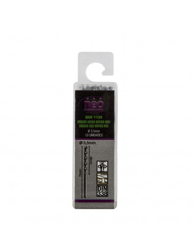 SET BROCAS HSS 3.5 x 70 mm x 10 unid BAR 1135