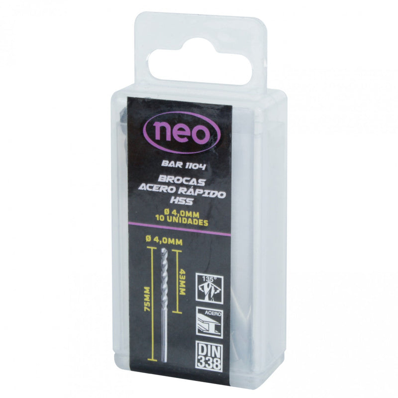 SET BROCAS HSS 4.0 mm x 10 Unidades BAR 1104