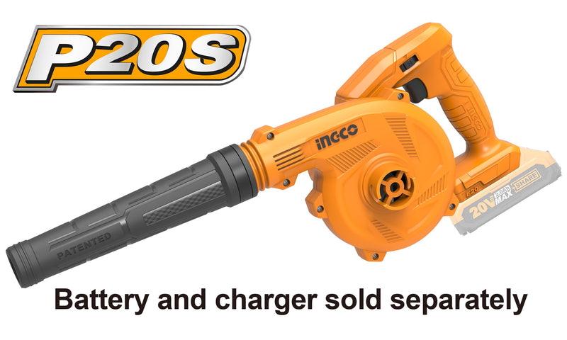 SOPLADOR ASPIRADOR INGCO INALAMB.20V S/BATERIA-S/CARGADOR #CABLI20018