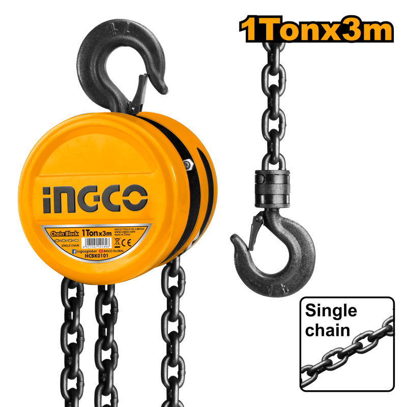 TECLE INGCO CADENA 1.0 TON X 3 MTS # HCBK0101