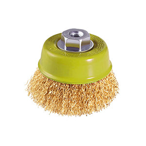 ESCOBILLA ALAMBRE STEVRON DE COPA P/ESMERIL FINA 3" - EJE 14MM # BWCB75