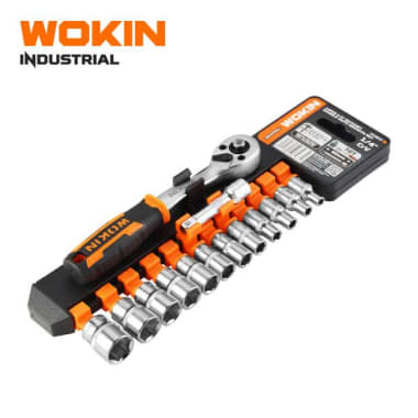 Juego Dados con Chicharra 1/4". 14 Piezas Wokin